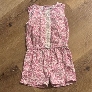 Carter's Pink Floral Lace Romper